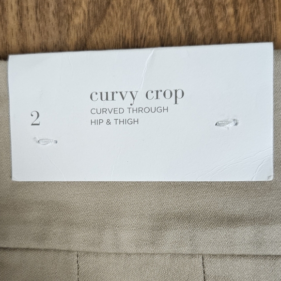 LOFT NWT Curvy Crop women's  size 2 khaki pants - Picture 3 of 7
